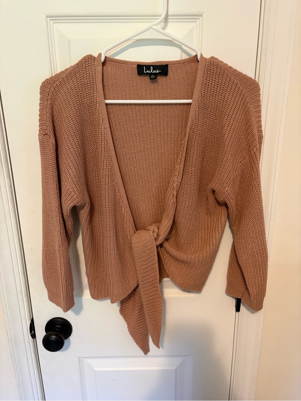Lulu's Tie-Front Knit Cardigan - Blush